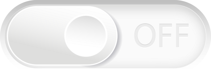 Toggle switch buttons. On and Off toggle switch buttons.