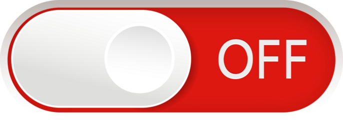 Toggle switch buttons. On and Off toggle switch buttons.