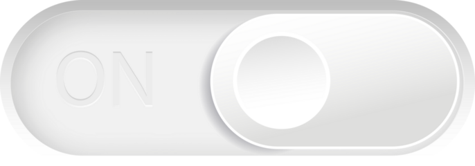 Toggle switch buttons. On and Off toggle switch buttons.