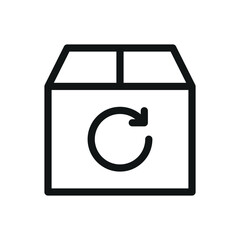 Repeat order delivery isolated icon, cardboard box refresh vector symbol with editable stroke