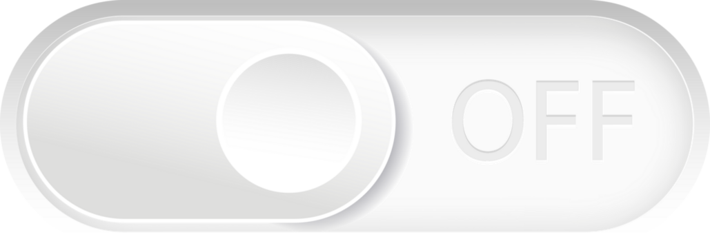 Toggle switch buttons. On and Off toggle switch buttons.