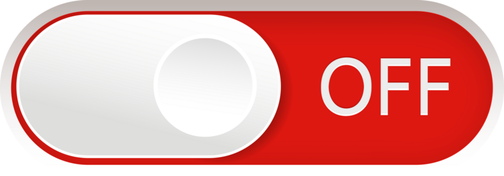 Toggle switch buttons. On and Off toggle switch buttons.