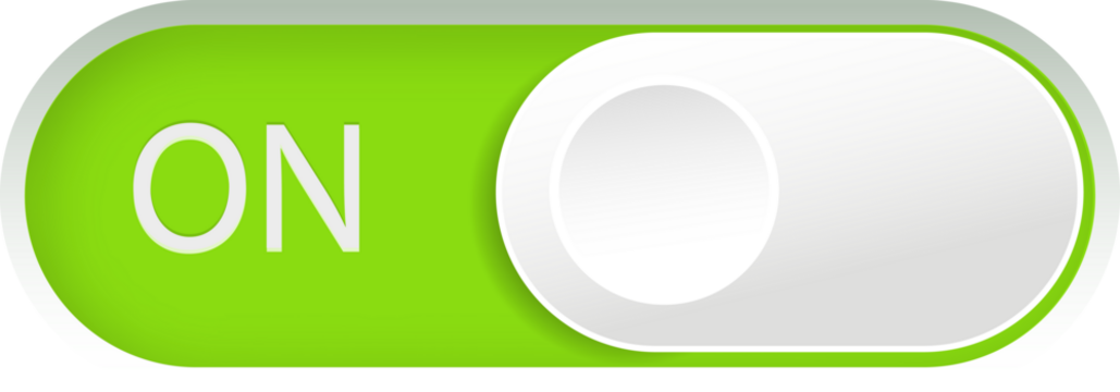 Toggle switch buttons. On and Off toggle switch buttons.