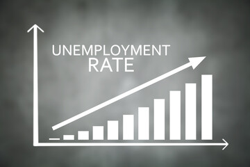 Unemployment rate graph. Business concept