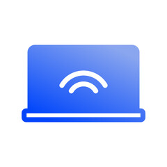 Icon Smart laptop, Internet of thing, wireless, Wi-Fi, signal. vector illustration. editable file