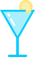 Glass lemon soda drink icon PNG