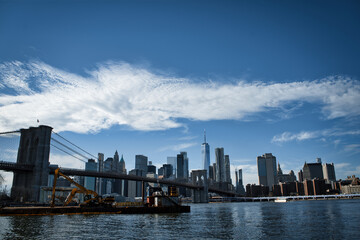 Brooklyn Bridge with Manhattan and East River