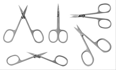 Nail scissors set isolated on transparent white background.