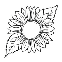 Sun flower vector. Suitable for flower and plant icon, sign or symbol.