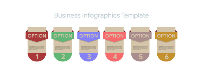 inforgraphic business process with 6 options steps template design Professional info chart background