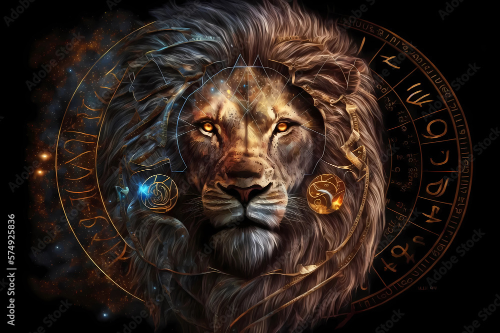 Wall mural leo magical zodiac sign astrology. generative ai design.