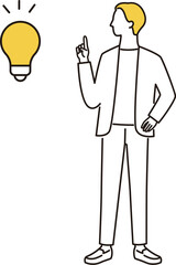 アイデアをひらめくビジネスマン