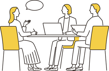 ミーティングをするビジネスパーソン