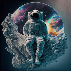 Obraz na płótnie Canvas Astronaut in outer space. Generative AI