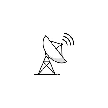 recommend clip art: Satellite dish antenna icon isolated vector graphics