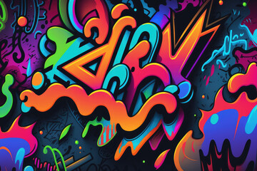 Abstract Neon Graffiti Wallpaper
