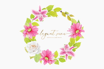 wreath ornament floral illustration