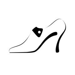 Woman shoe with High heels icon logo