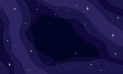 Space galaxy. Outer star background. Cute dream universe with planets and starry sparkling. Night sky. Interstellar exploration. Moon and cosmic wallpaper. Vector flat utter pattern © Natalia