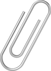 Paper clips clamp. Colour cartoon office paperclip. Paper clip icon attached attach document or...