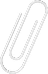Paper clips clamp. Colour cartoon office paperclip. Paper clip icon attached attach document or file.