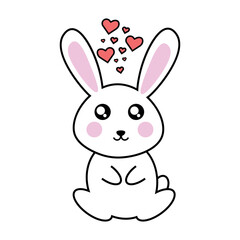 Bunny with hearts