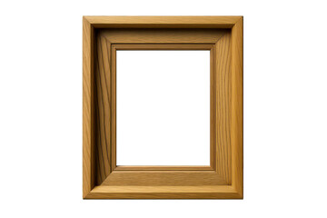 op-down view of a single wooden empty photo frame, hyper-realistic and elegant, captured in a close-up shot and isolated on a plain white background