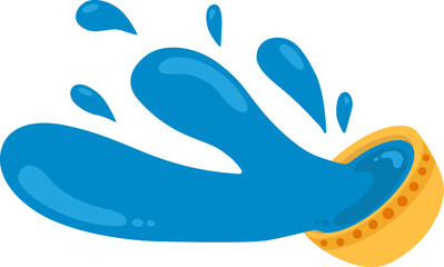 bowl water splash, Songkran Festival element.