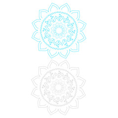 Colorful Vector Mandalas Set isolated on White