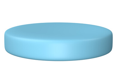 3D, blue cylinder podium display scene of minimal geometric platform base isolated on transparent background png file.