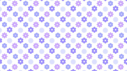 パステル紫の平成レトロなお花柄　16：9　シンプルレトロ