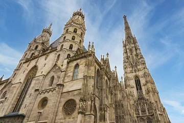Deurstickers Saint Stephen’s cathedral against blue sky on central square in Vienna, Austria. Landmark of the city. © Telly