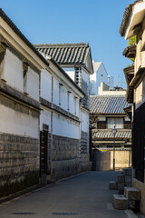 日本　岡山県倉敷市の倉敷美観地区の街並み
