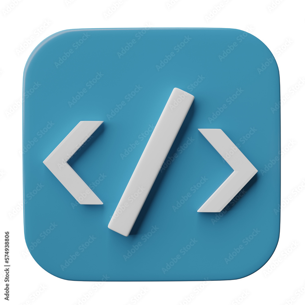 Poster 3d programming code isolated on transparent background, png file.