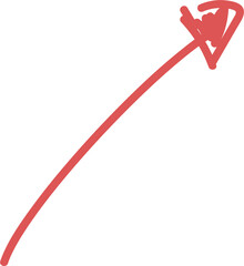 Directional arrows in hand-drawn style, charcoal red version