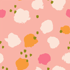 Beautiful seamless pattern with hand drawn ink shapes. Artistic brush strokes vector texture. Decorative background with repetitive organic shapes 