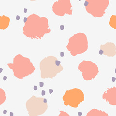 Beautiful seamless pattern with hand drawn ink shapes. Artistic brush strokes vector texture. Decorative background with repetitive organic shapes 