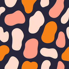 Simple vector texture with different organic shapes. Abstract seamless pattern in bright colors