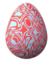 3D easter egg isolated on transparent background png file.