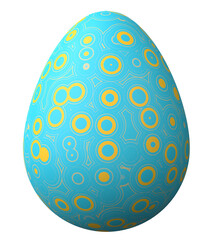 3D easter egg isolated on transparent background png file.