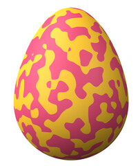 3D easter egg isolated on transparent background png file.