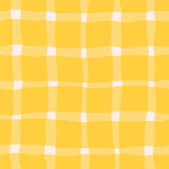 Simple and beautiful monochrome lines seamless pattern. Vector classic checkered texture in retro style. Hand drawn thin and thick wavy lines background