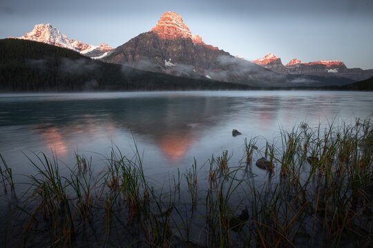 Mount Chephren and Lower Waterfowl Lake, Banff National Park, Canadian Rockies, Alberta Canada