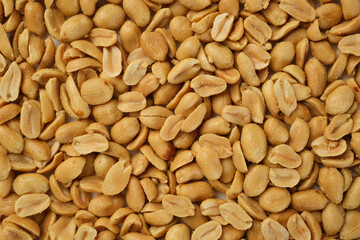 Salted roasted peanuts top view