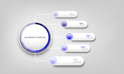 Business data visualization. Process chart. Abstract elements of graph, diagram with steps, options, parts or processes. Vector business template for presentation. Creative concept for infographic.