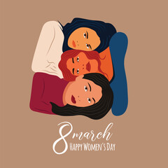 Women's day illustration with women group