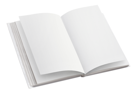 Open book with blank pages, cut out