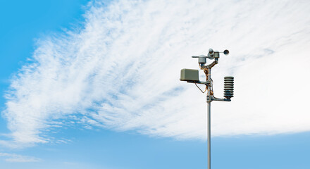 Weather station automatic measurement of weather parameters with cloudy sky