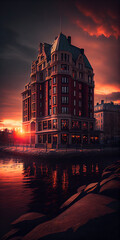 Naklejka premium night city view