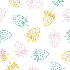 Seamless pattern with colorful strawberry